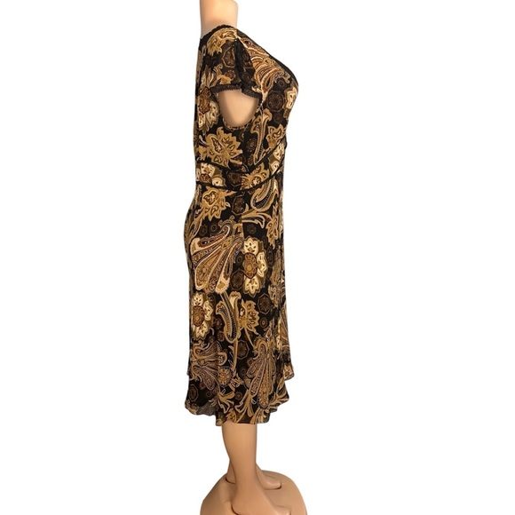 INC International Concepts Y2K Dress Silk Black & Brown Whimsigoth Fairy Grunge - Picture 7 of 13